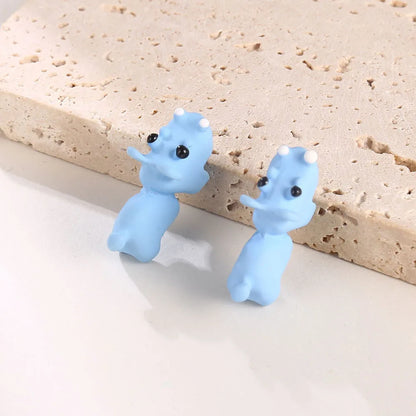 Cute Animal Stud Earrings - Cartoon Cat Bear Shark Dinosaur Jewelry for Women - ZOOMNSTORE
