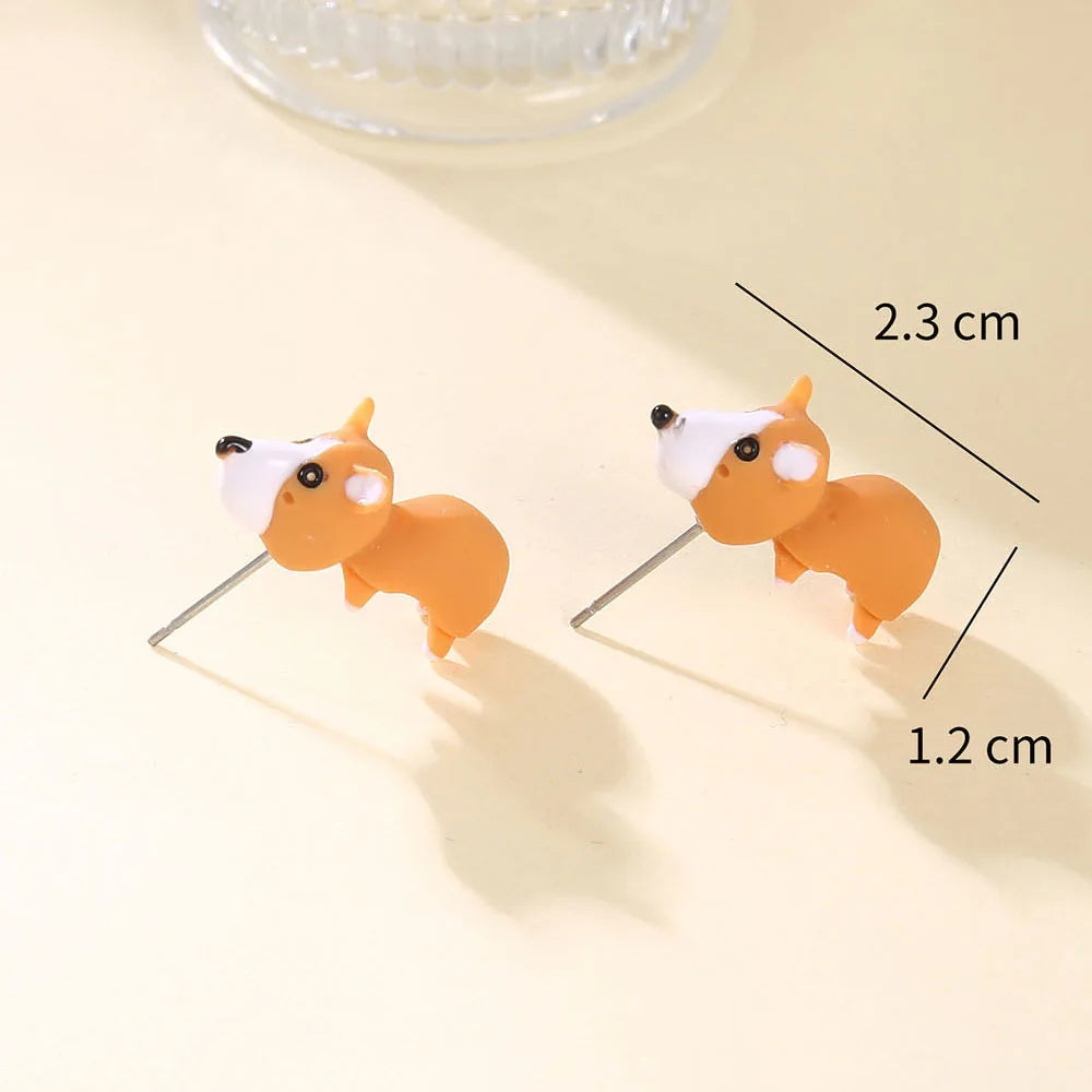 Cute Animal Stud Earrings - Cartoon Cat Bear Shark Dinosaur Jewelry for Women - ZOOMNSTORE