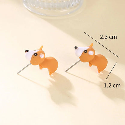 Cute Animal Stud Earrings - Cartoon Cat Bear Shark Dinosaur Jewelry for Women - ZOOMNSTORE