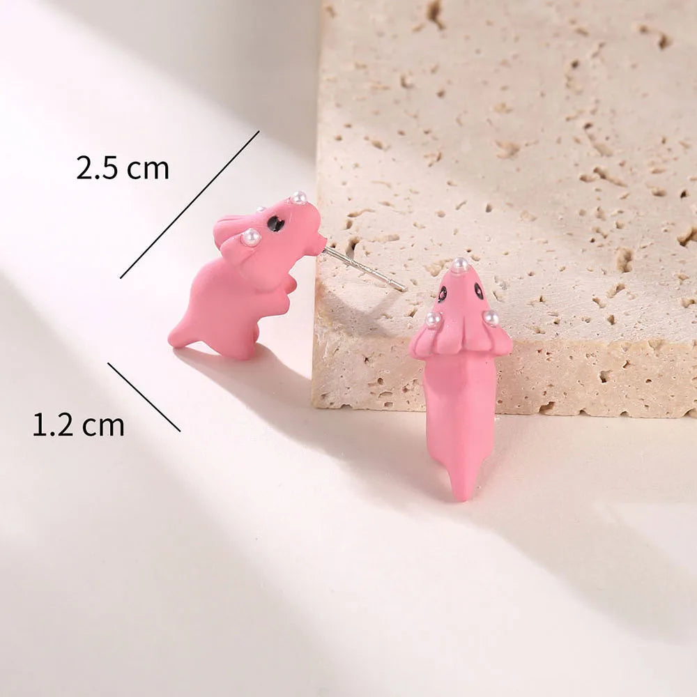 Cute Animal Stud Earrings - Cartoon Cat Bear Shark Dinosaur Jewelry for Women - ZOOMNSTORE