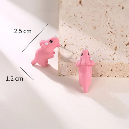 Cute Animal Stud Earrings - Cartoon Cat Bear Shark Dinosaur Jewelry for Women - ZOOMNSTORE