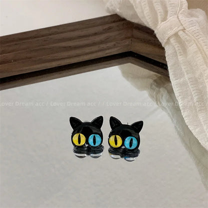 Cute Animal Stud Earrings - Cartoon Cat Bear Shark Dinosaur Jewelry for Women - ZOOMNSTORE