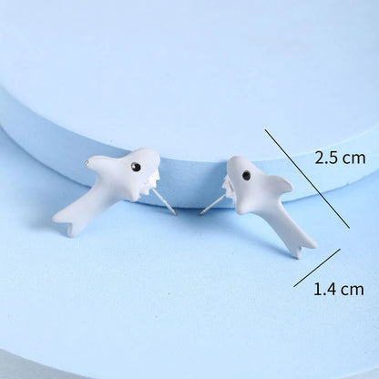 Cute Animal Stud Earrings - Cartoon Cat Bear Shark Dinosaur Jewelry for Women - ZOOMNSTORE