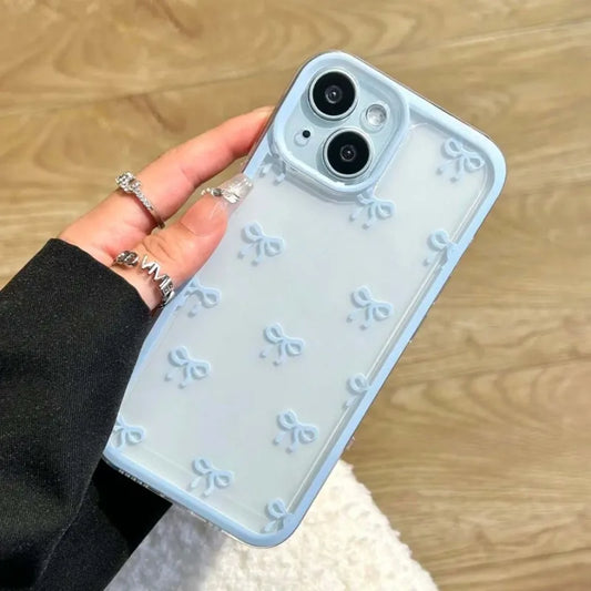 Cute Bowknot Phone Case for iPhone 12-16 Pro Max - Soft Clear Candy Cover - ZOOMNSTORE