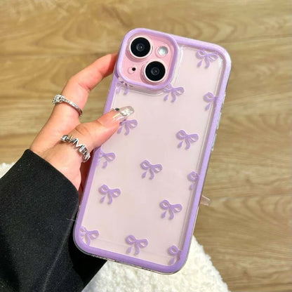 Cute Bowknot Phone Case for iPhone 12-16 Pro Max - Soft Clear Candy Cover - ZOOMNSTORE