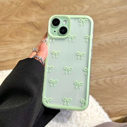 Cute Bowknot Phone Case for iPhone 12-16 Pro Max - Soft Clear Candy Cover - ZOOMNSTORE