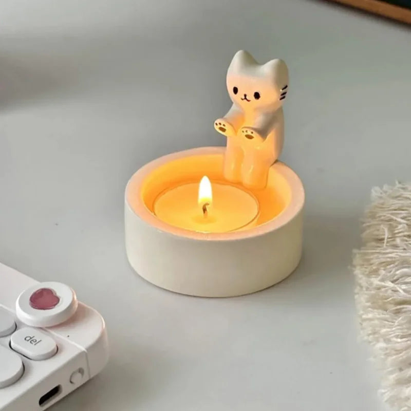 Cute Cat Candle Holder - Creative Aromatherapy Candlestick Decoration - ZOOMNSTORE