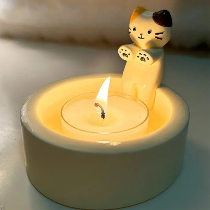 Cute Cat Candle Holder - Creative Aromatherapy Candlestick Decoration - ZOOMNSTORE