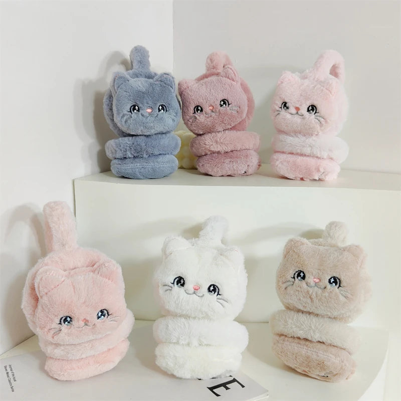 Cute Cat Earmuffs – Plush Winter Ear Muffs for Children | Soft Cozy Ear Protection - ZOOMNSTORE