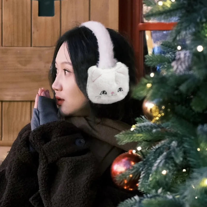 Cute Cat Earmuffs – Plush Winter Ear Muffs for Children | Soft Cozy Ear Protection - ZOOMNSTORE