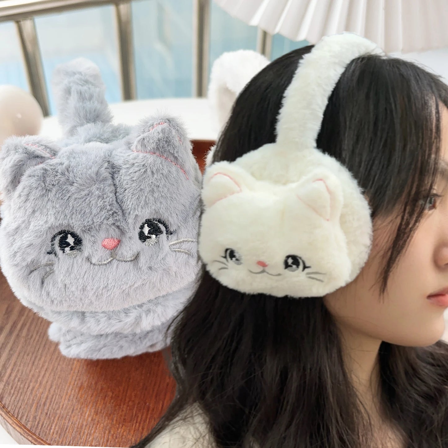 Cute Cat Earmuffs – Plush Winter Ear Muffs for Children | Soft Cozy Ear Protection - ZOOMNSTORE