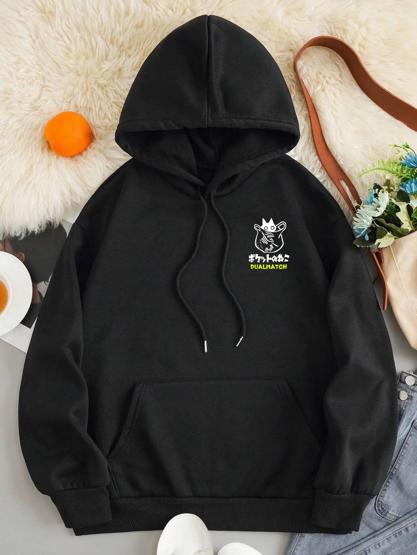 Cute Cat Hoodie - Casual Cartoon Sweatshirt for Women - ZOOMNSTORE