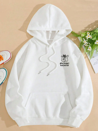 Cute Cat Hoodie - Casual Cartoon Sweatshirt for Women - ZOOMNSTORE