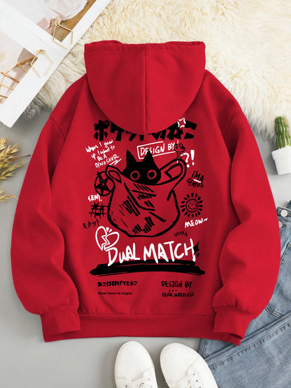 Cute Cat Hoodie - Casual Cartoon Sweatshirt for Women - ZOOMNSTORE