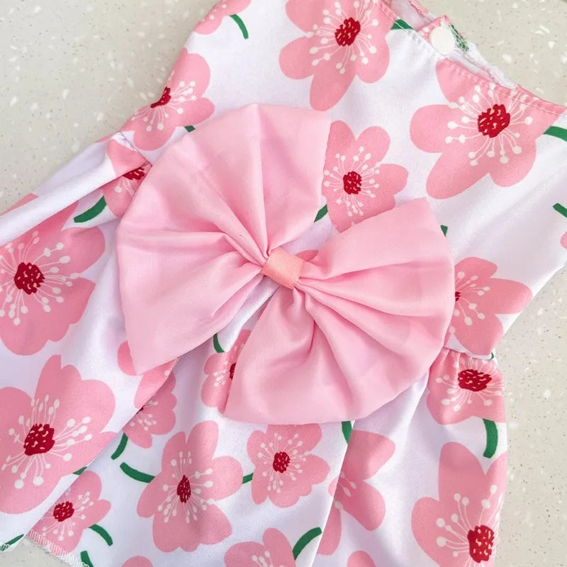 Cute Dog Princess Dress - Spring Summer Bow Lace Skirt for Small Medium Puppies - ZOOMNSTORE