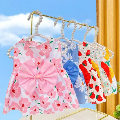 Cute Dog Princess Dress - Spring Summer Bow Lace Skirt for Small Medium Puppies - ZOOMNSTORE
