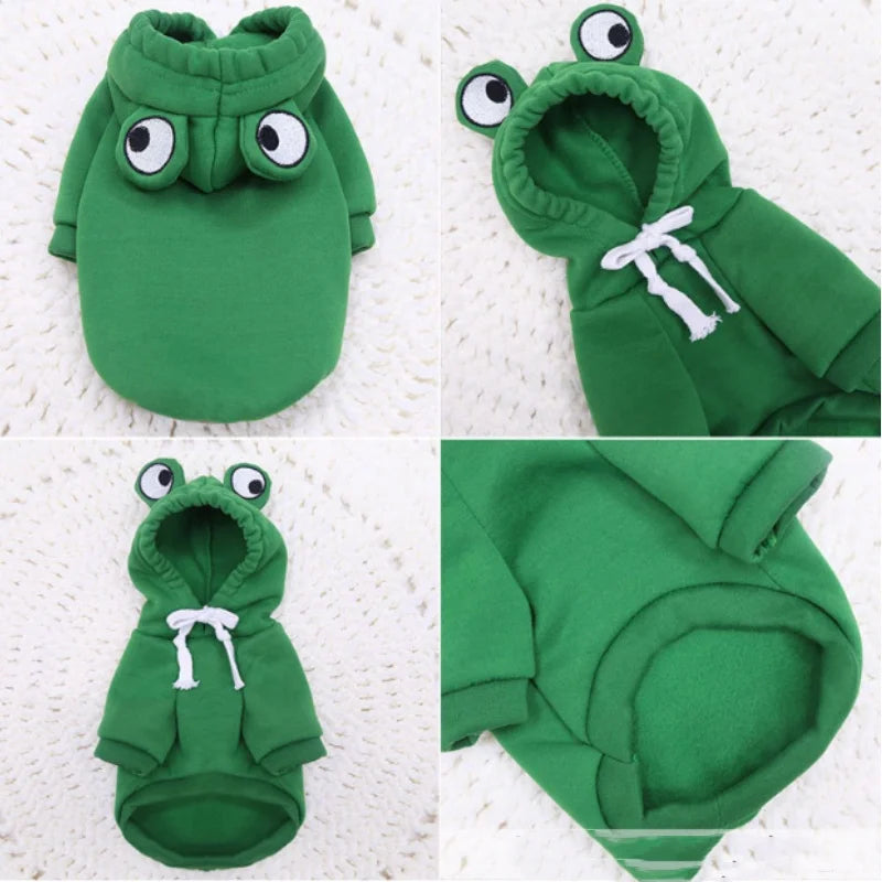Green Cute Frog Pet Sweater - Puppy Hoodie for Dogs and Cats - ZOOMNSTORE