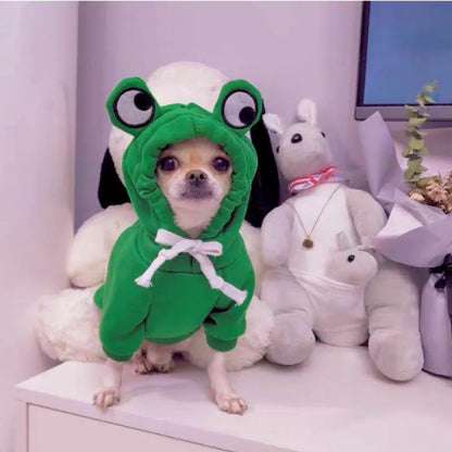Green Cute Frog Pet Sweater - Puppy Hoodie for Dogs and Cats - ZOOMNSTORE