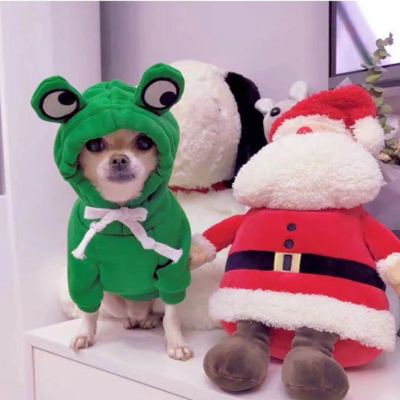 Green Cute Frog Pet Sweater - Puppy Hoodie for Dogs and Cats - ZOOMNSTORE