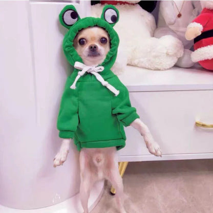 Green Cute Frog Pet Sweater - Puppy Hoodie for Dogs and Cats - ZOOMNSTORE