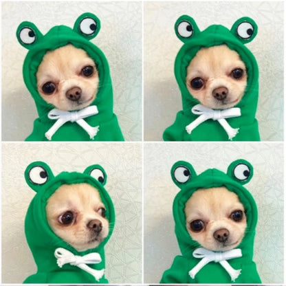 Green Cute Frog Pet Sweater - Puppy Hoodie for Dogs and Cats - ZOOMNSTORE