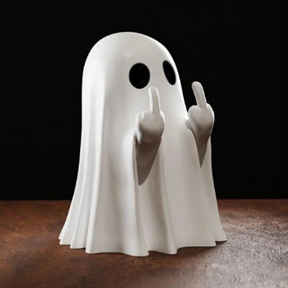 Cute Ghost Statue - Middle Finger Halloween Decor Scary Figurine for Home  Shelf Centerpiece - ZOOMNSTORE