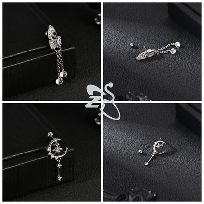 Cute Heart Stud Earrings - 20G Pink CZ Crystal Jewelry for Kids  Women - ZOOMNSTORE