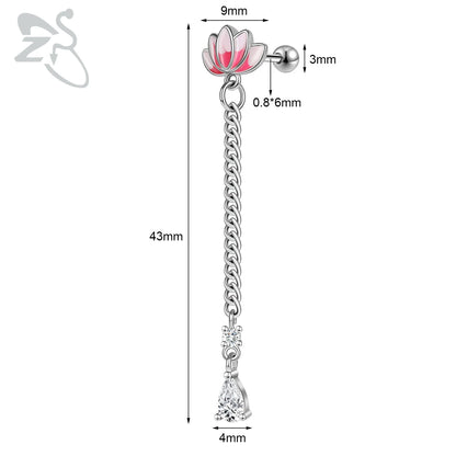 Cute Heart Stud Earrings - 20G Pink CZ Crystal Jewelry for Kids  Women - ZOOMNSTORE