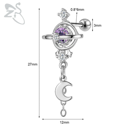 Cute Heart Stud Earrings - 20G Pink CZ Crystal Jewelry for Kids  Women - ZOOMNSTORE