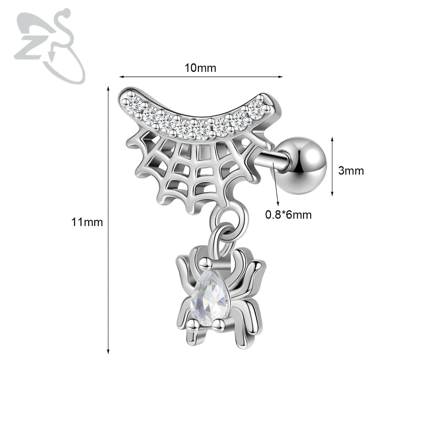 Cute Heart Stud Earrings - 20G Pink CZ Crystal Jewelry for Kids  Women - ZOOMNSTORE