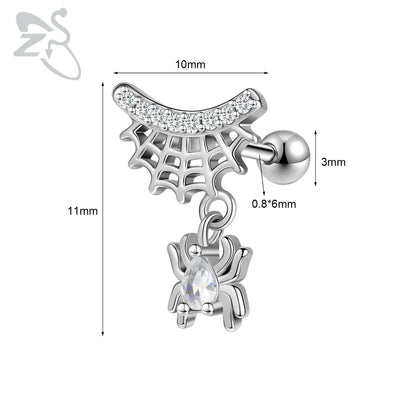 Cute Heart Stud Earrings - 20G Pink CZ Crystal Jewelry for Kids  Women - ZOOMNSTORE
