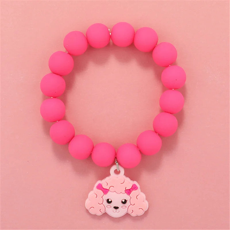 Cute Popcorn Beads Bracelet - Friendship Jewelry for Girls with Star Moon Cloud and Flower Accents - ZOOMNSTORE