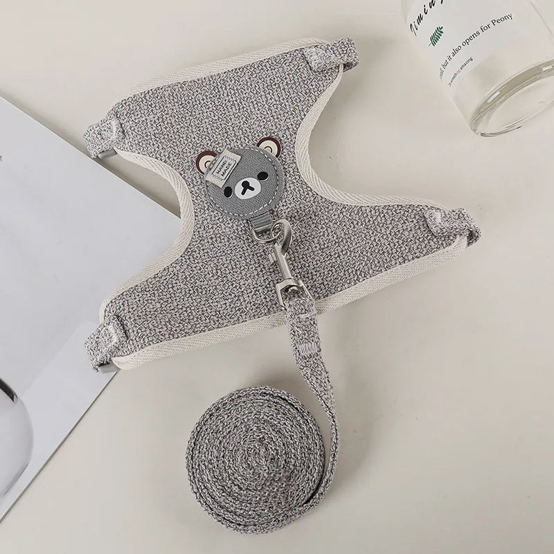 Cute Rabbit Harness and Leash Set - Bunny Vest for Outdoor Walking - ZOOMNSTORE