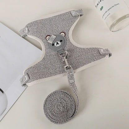 Cute Rabbit Harness and Leash Set - Bunny Vest for Outdoor Walking - ZOOMNSTORE