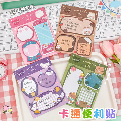 Kawaii Sticky Notes - Cute Cartoon Memo Pads Colorful School Supplies - ZOOMNSTORE