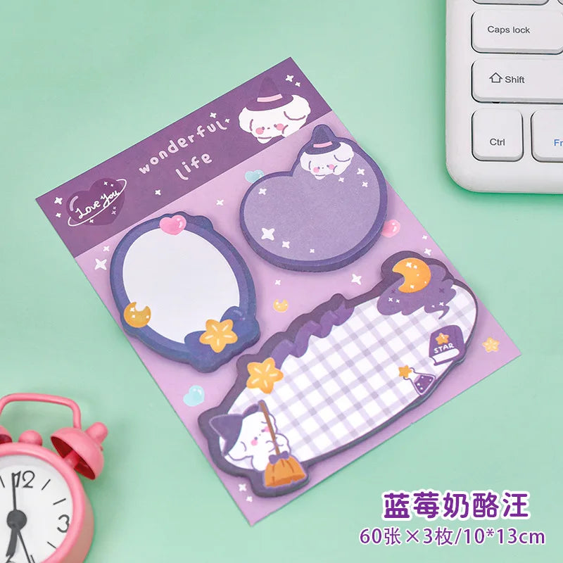 Kawaii Sticky Notes - Cute Cartoon Memo Pads Colorful School Supplies - ZOOMNSTORE