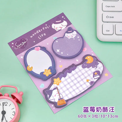 Kawaii Sticky Notes - Cute Cartoon Memo Pads Colorful School Supplies - ZOOMNSTORE