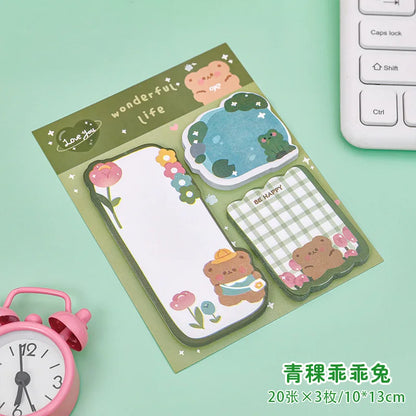 Kawaii Sticky Notes - Cute Cartoon Memo Pads Colorful School Supplies - ZOOMNSTORE