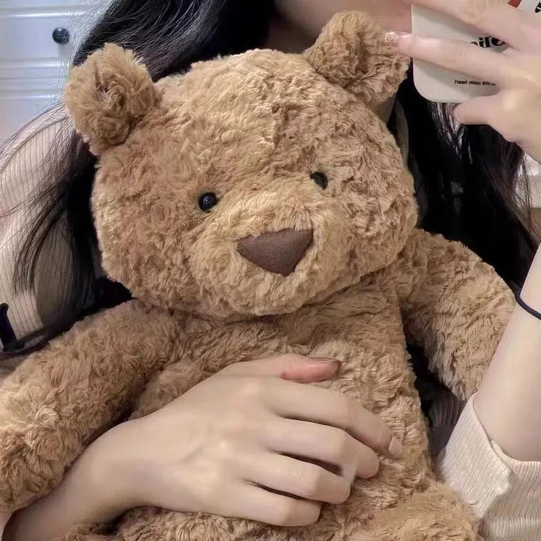 Cute Teddy Bear Plush - Soft Stuffed Bear with Brown Sweater, PP Cotton Filling - ZOOMNSTORE