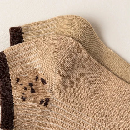 Cute Teddy Bear Short Socks - Casual SpringSummer Boat Socks - ZOOMNSTORE