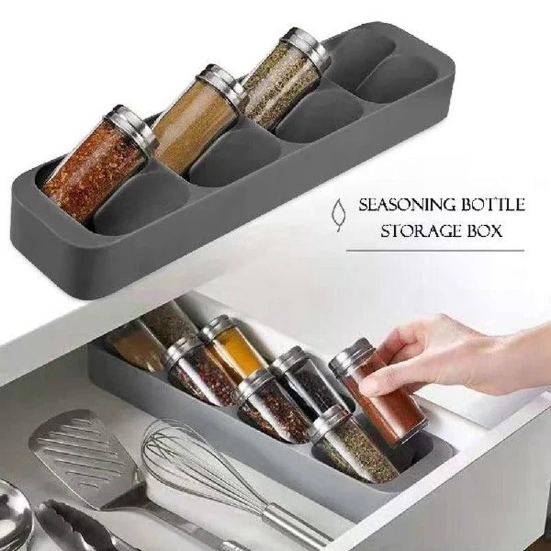 Cutlery Organizer Tray - Kitchen Drawer Storage for Knives Spoons Forks and Spice Bottles - ZOOMNSTORE