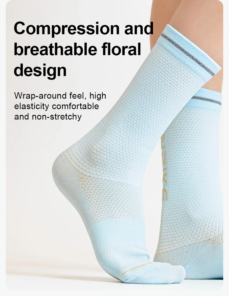 Cycling Compression Socks – Summer Breathable Crew Length Sports Socks for Men - ZOOMNSTORE