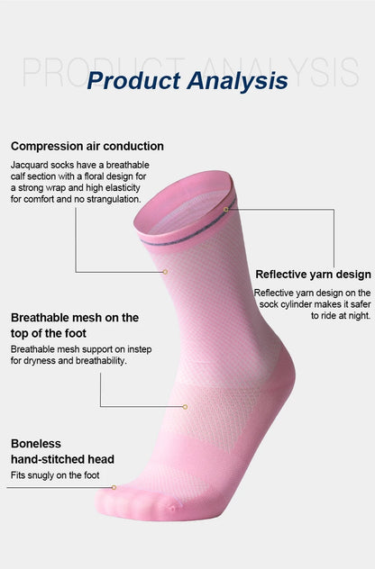 Cycling Compression Socks – Summer Breathable Crew Length Sports Socks for Men - ZOOMNSTORE