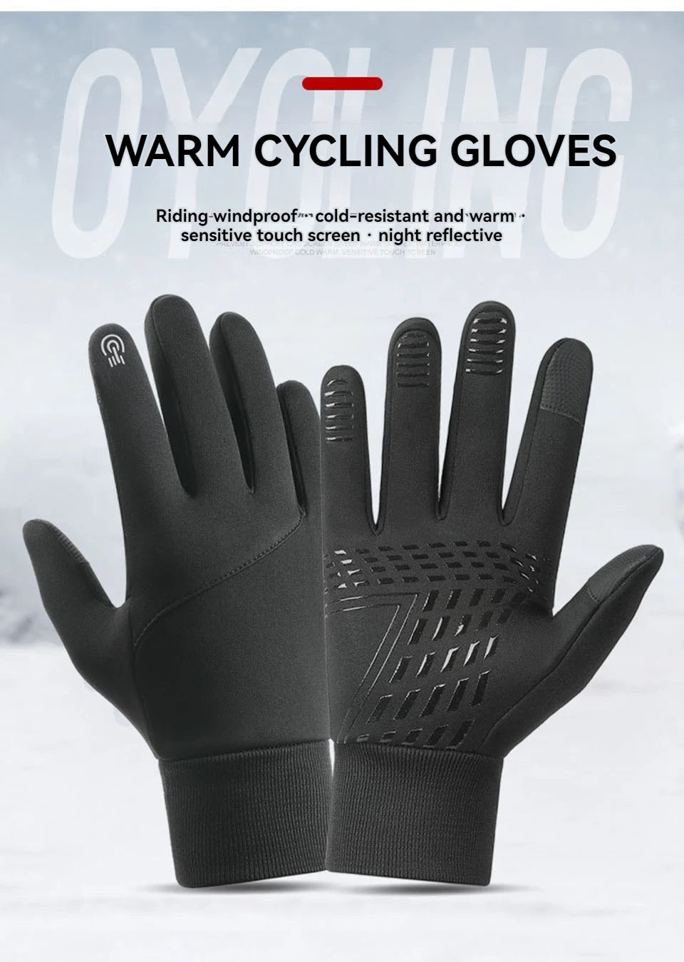 Cycling Gloves Waterproof - Warm Winter Touchscreen Gloves For Men & Women - ZOOMNSTORE