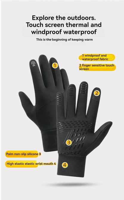 Cycling Gloves Waterproof - Warm Winter Touchscreen Gloves For Men & Women - ZOOMNSTORE