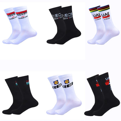Cycling Grip Socks - Non Slip Quick Dry Mid-Calf Breathable Sports Performance Socks - ZOOMNSTORE