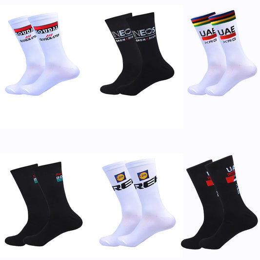 Cycling Grip Socks - Non Slip Quick Dry Mid-Calf Breathable Sports Performance Socks - ZOOMNSTORE
