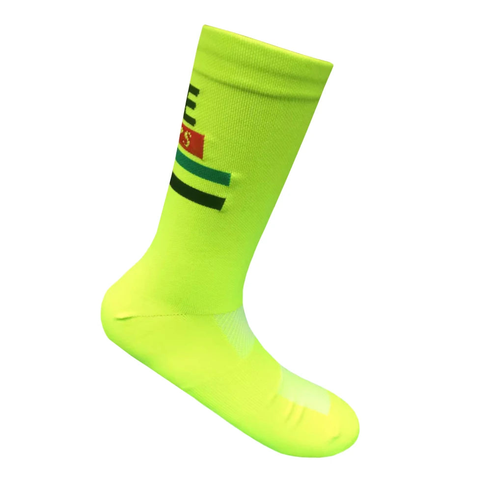 Cycling Grip Socks - Non Slip Quick Dry Mid-Calf Breathable Sports Performance Socks - ZOOMNSTORE