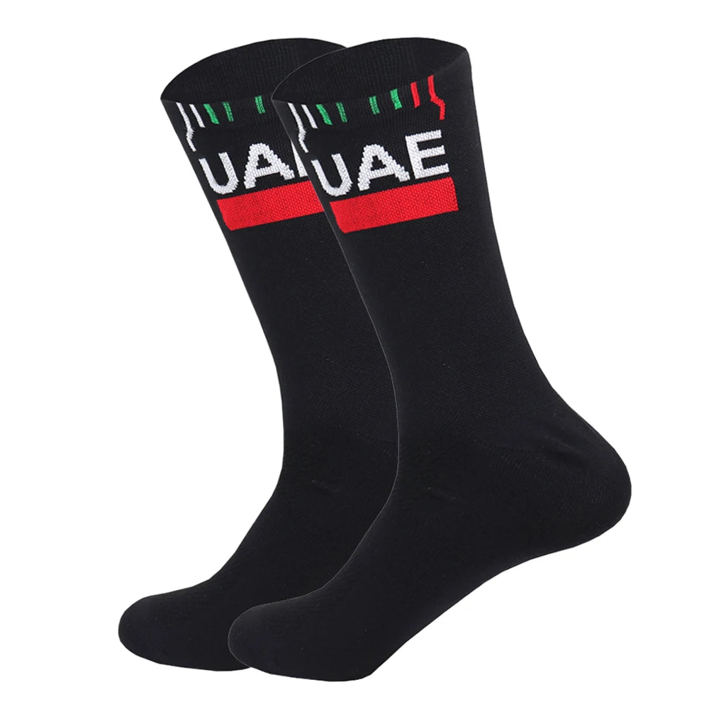 Cycling Grip Socks - Non Slip Quick Dry Mid-Calf Breathable Sports Performance Socks - ZOOMNSTORE