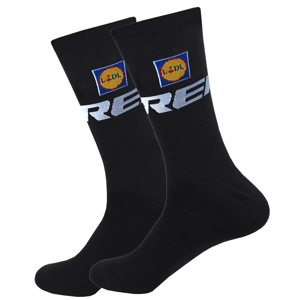 Cycling Grip Socks - Non Slip Quick Dry Mid-Calf Breathable Sports Performance Socks - ZOOMNSTORE
